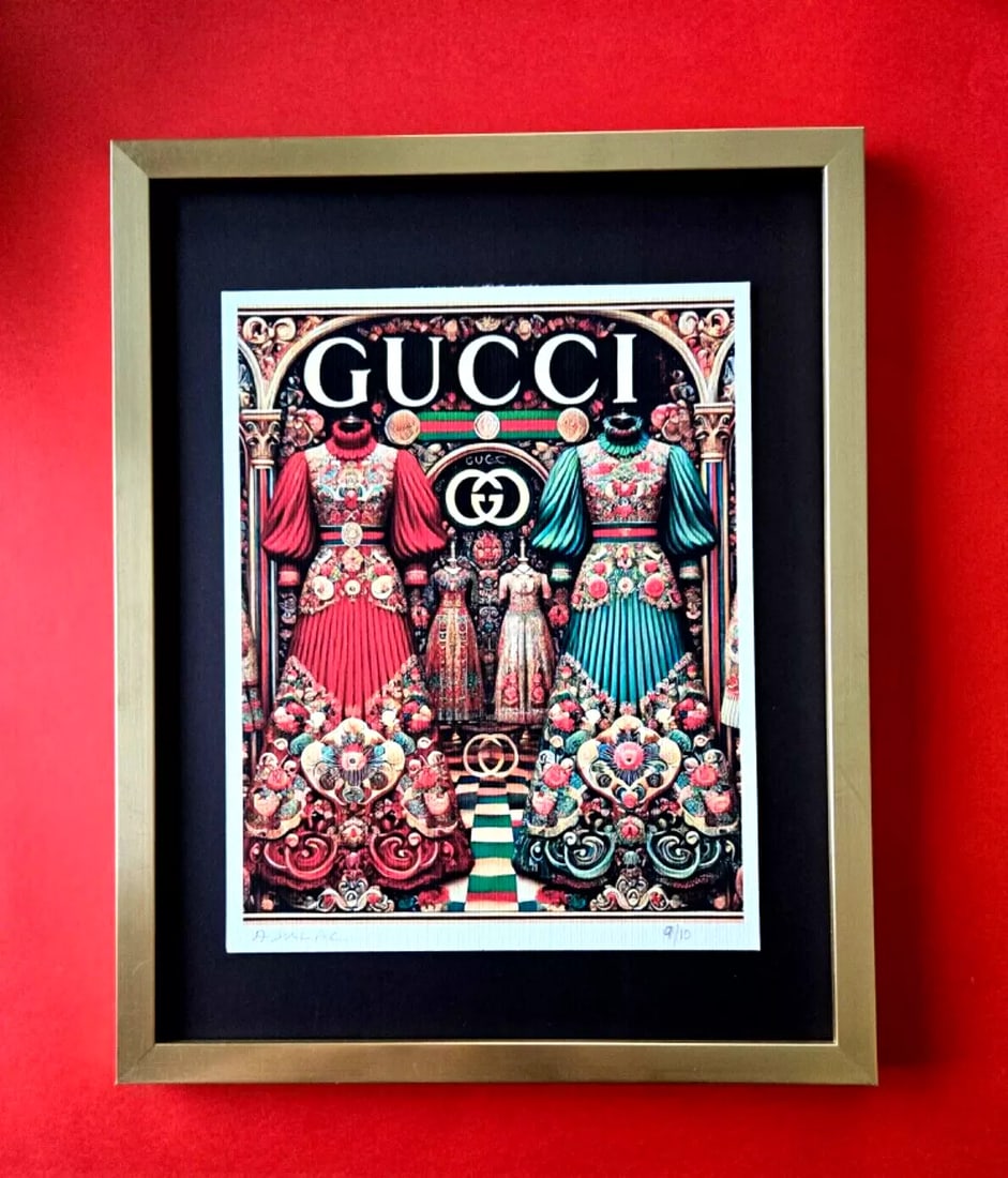 ALEXANDER DULAC | GUCCI Hand Signed Authentic Print Edition of 10 | COA: My art is a celebration of the grandeur and splendor of the 21st century. Through my portraits, I seek to immortalize those who not only define but also inspire aspiration and luxury in our contempora
