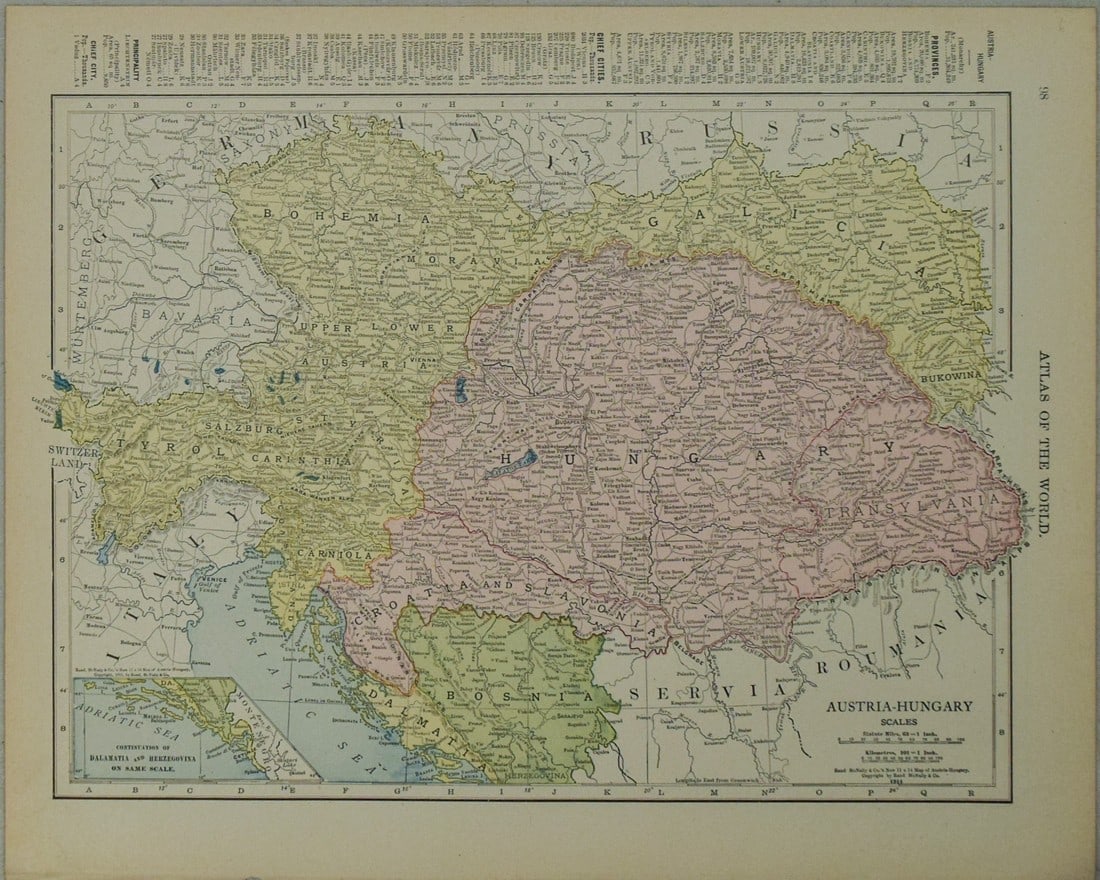 1914 Rand McNally Map of Austria-Hungary [verso] German Empire -- Austria-Hungary [verso] German: Title: 1914 Rand McNally Map of Austria-Hungary [verso] German Empire -- Austria-Hungary [verso] German Empire Cartographer: Rand McNally Year / Place: 1914, Chicago Map Dimension (in.): 9.2 X 13 in. 