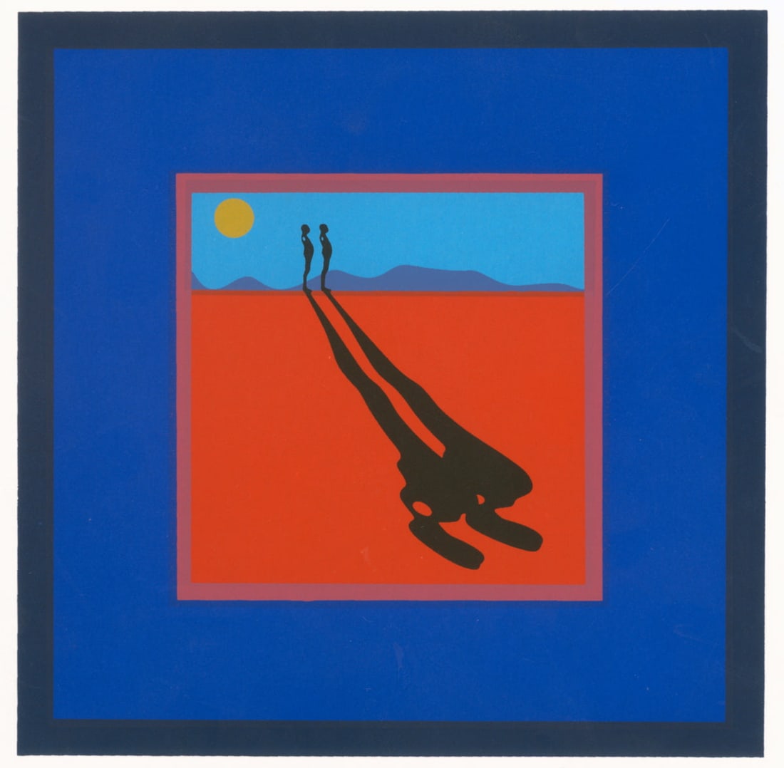 Ernest Trova - Falling Man - 1972 Serigraph 25.75" x 25.75": Falling Man by Ernest Trova, 1972 Unsigned Serigraph. Paper size is 25.75 x 25.75 inches, with an image size of 24.5 x 24.5 inches. The Serigraph is from an edition size of 50 and is not framed. The c