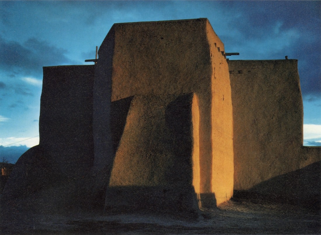 ANSEL ADAMS - St. Francis Church, Rancho De Taos 1956: Artist: Ansel Adams Title: St. Francis Church, Rancho De Taos, New Mexico, 1956 Medium: Photo Litho, 1988, Japan Dimensions: 8.85x6.5" Description: Heat Wax Mounted on 8.5x11" Conservation Board Artis