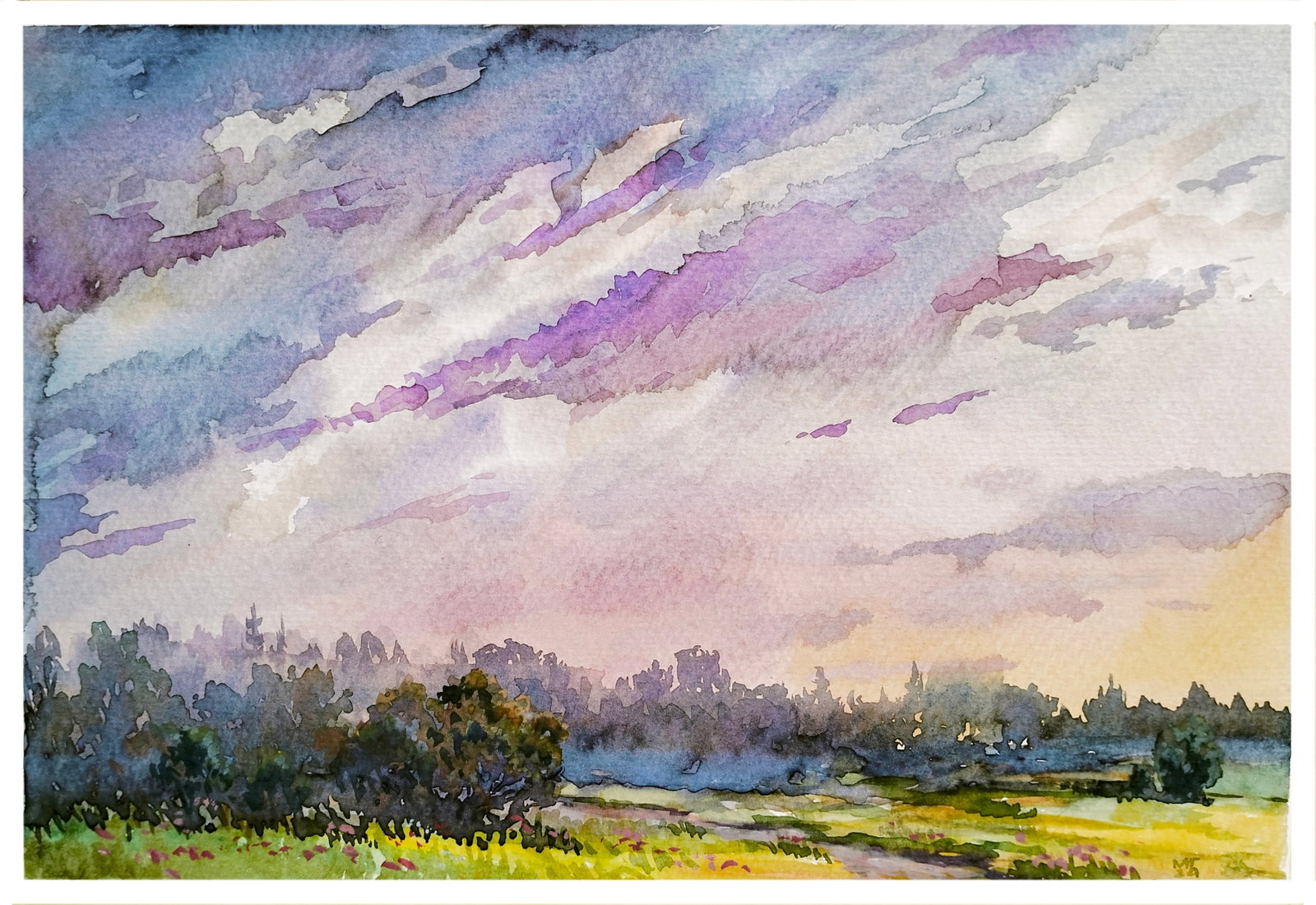 Watercolor painting Series sky Goreiova: Painter: M.Goreiova Size: 32x22 cm/ 12.5x8.6 inches Components: watercolor, paper Original painting CONDITION: exellent ERA:2024 Reserve: $90.00 Shipping: Domestic: Flat-rate of $35.00 (Standard) or $