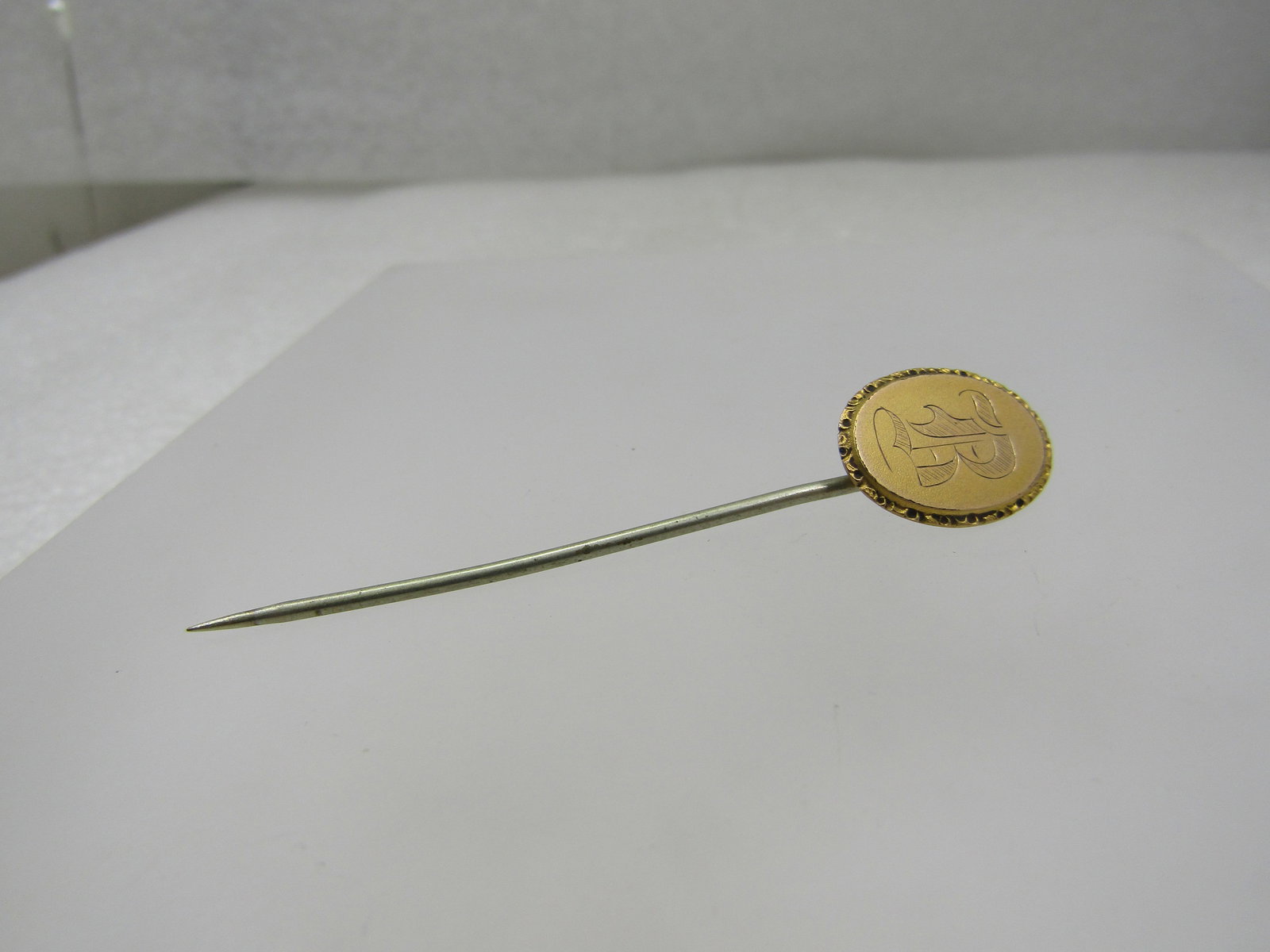 Gold Filled Initial R Stick  Pin,  Early 1990's/Edwardian (1 of 5)