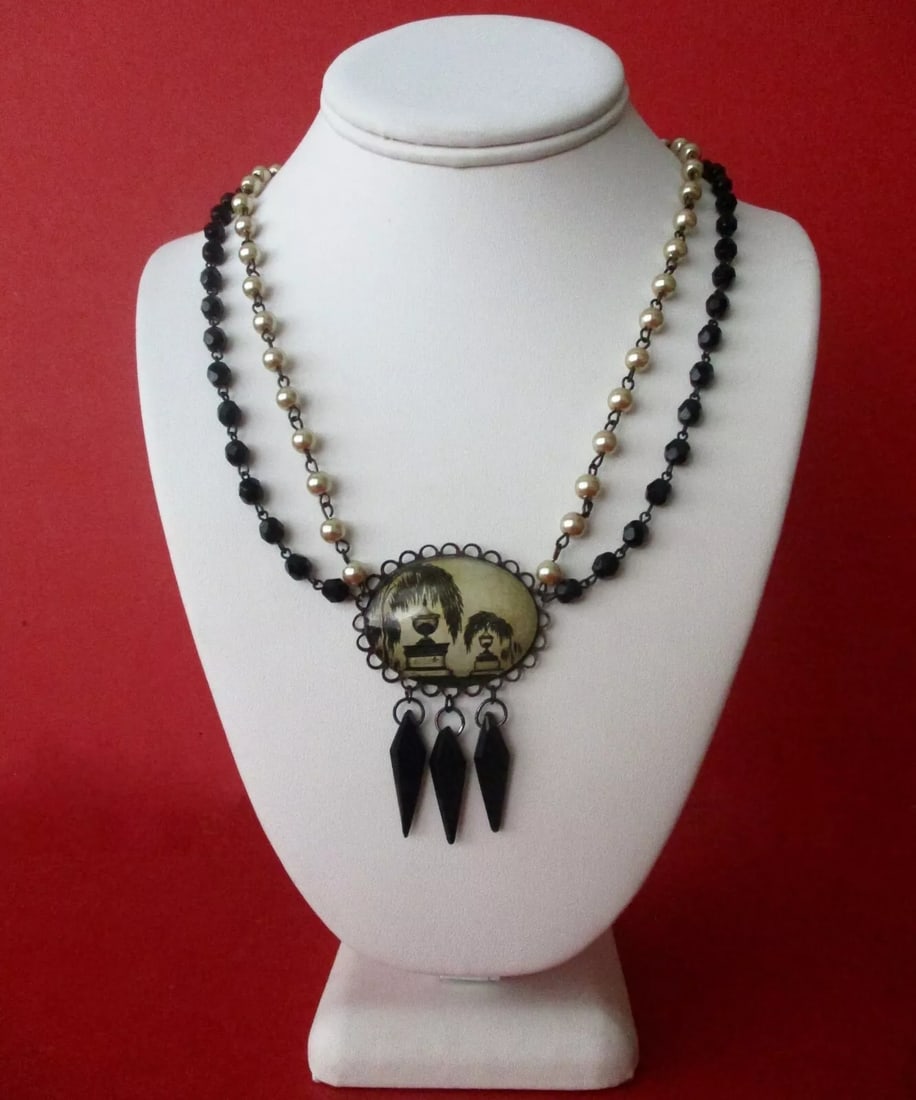 Vintage Victorian-Style Mourning Necklace/Boho/Shabby Chic/Gothic/Steampunk (1 of 6)