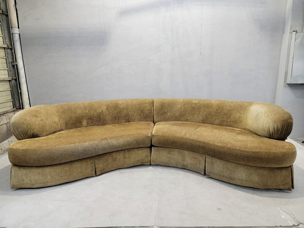 Vintage Mid Century Modern Kagan Style Curved Two Piece Sectional Sofa by Thomasville Furniture Co. (1 of 8)