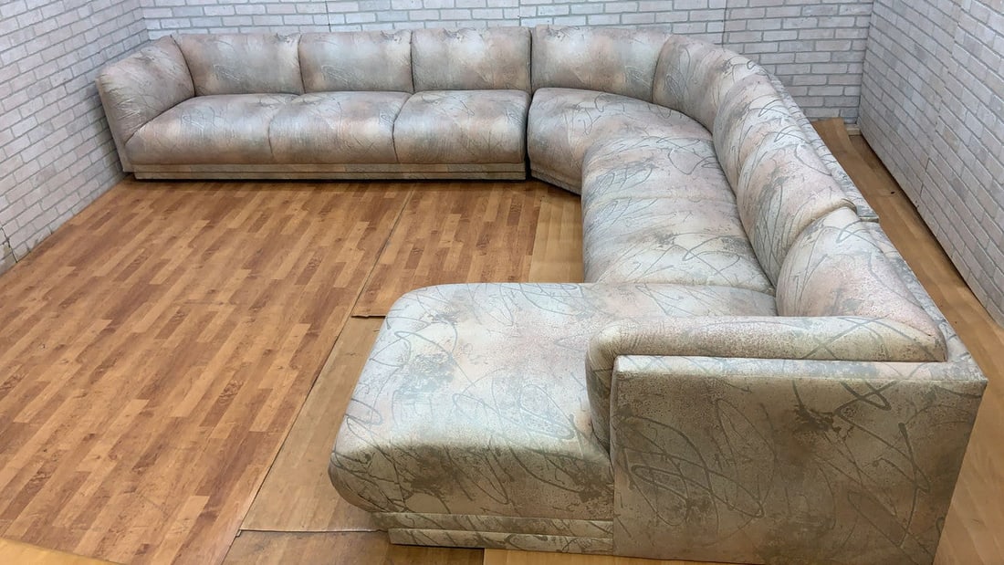 Vintage Post Modern L Shaped Sectional Sofa By Bernhardt: Vintage Post Modern L Shaped Sectional Sofa By Bernhardt Beautiful, Post-Modern L-Shaped Sofa with chaise lounge end. This sectional is being offered “As Is” with it’s original mod p