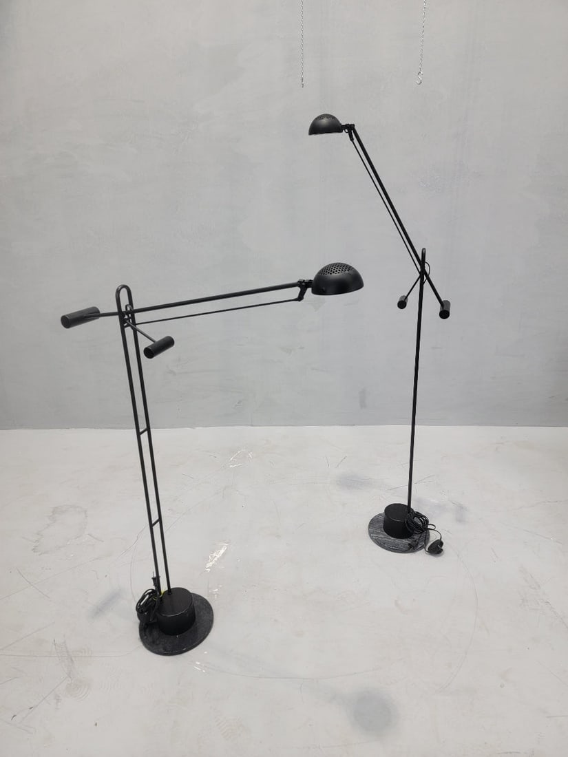 Vintage Postmodern Crane Form Floor Lamps - Pair: Vintage Postmodern Crane Form Floor Lamps in the Style of Robert Sonneman - Pair Enhance your living space with these exquisite Vintage Postmodern Crane Form Floor Lamps, inspired by the iconic design