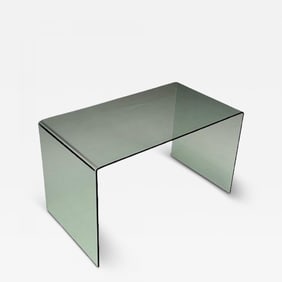 Mid-Century Modern, Glass Waterfall Console Table, American