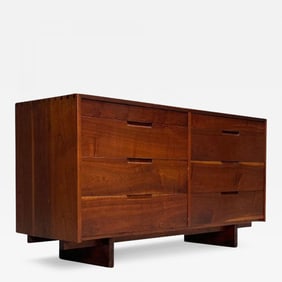 George Nakashima, Mid-Century Modern, Double Chest of Drawers, Sap Walnut