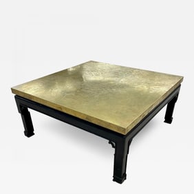 Mid-Century Georges Mathias Coffee Table, Signed, Etched Brass, Belgium, 1970s