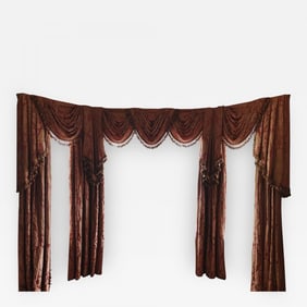Pair of Burgundy Wall or Window Treatments, Curtains, Drapes, Scalamandré