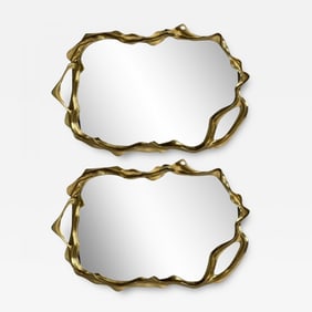 Contemporary, Organic Modern, Surrealist Bronze Wall Mirrors, Free Form