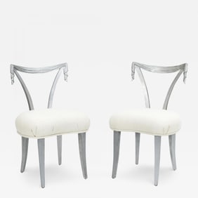 Pair of Dorothy Draper Grosfeld House Side Chairs, Mid-Century Modern