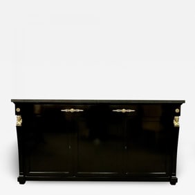 Hollywood Regency Sideboard / Credenza / Cabinet, Bronze Mounted, Empire Style
