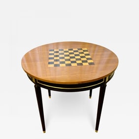 Hollywood Regency Ebony Game, Card Table, Louis XVI Style, Bronze Mounted