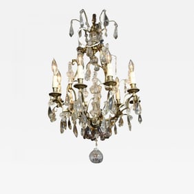 Bronze and Crystal Chandelier