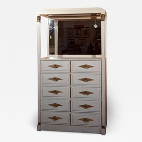 French Empire Style Painted And Parcel Gilt Vanity Dresser by Grosfeld House