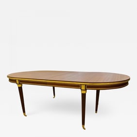 A Maison Jansen Style Dining Table, Louis XVI, Mahogany Bronze Mounted, 15 Feet
