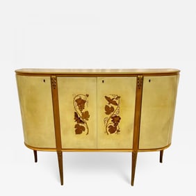Giovanni Gariboldi Parchment Bar Cabinet, Sideboard, Paolo Buffa, French Style