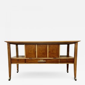 Mid Century Modern Rolling Console / Bar Cart or Serving Table