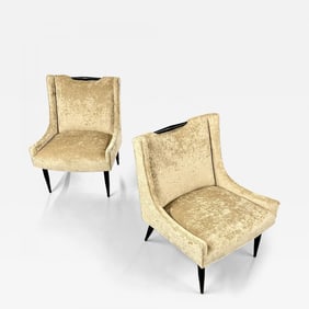 Pair of Mid-Century Modern Slipper/Lounge Chairs, Harvey Probber Style, American