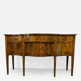 Federal Sideboard, Credenza, Solid Flame Mahogany, Inlaid, Georgian Style