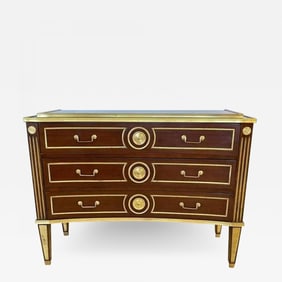 Pair of Large Russian Neoclassical Style Inverted Front Commodes Chests