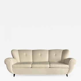 Mid-Century Modern Italian Sofa by Guglielmo Ulrich, Art Deco Style, Boucle, 40s