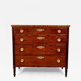 Polished 18th/19th Century Mahogany Chest, Dresser or Commode, Bronze Accents