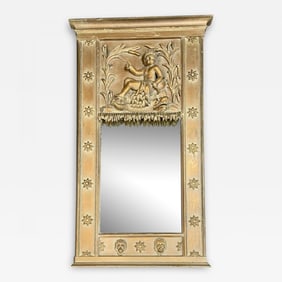 19th Century Wall, Console or Pier Cherub Mirror