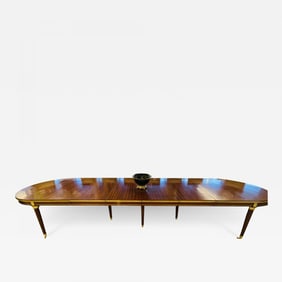 Maison Jansen Style Mahogany Dining, Conference Table, Louis XVI, Bronze, 15'