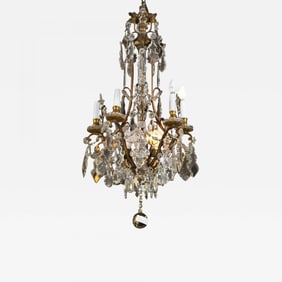 Late 19th Century Crystal and Bronze Chandelier