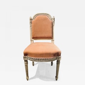 12 Swedish Louis XVI Style Dining / Side Chairs Painted Carved Frames New Fabric