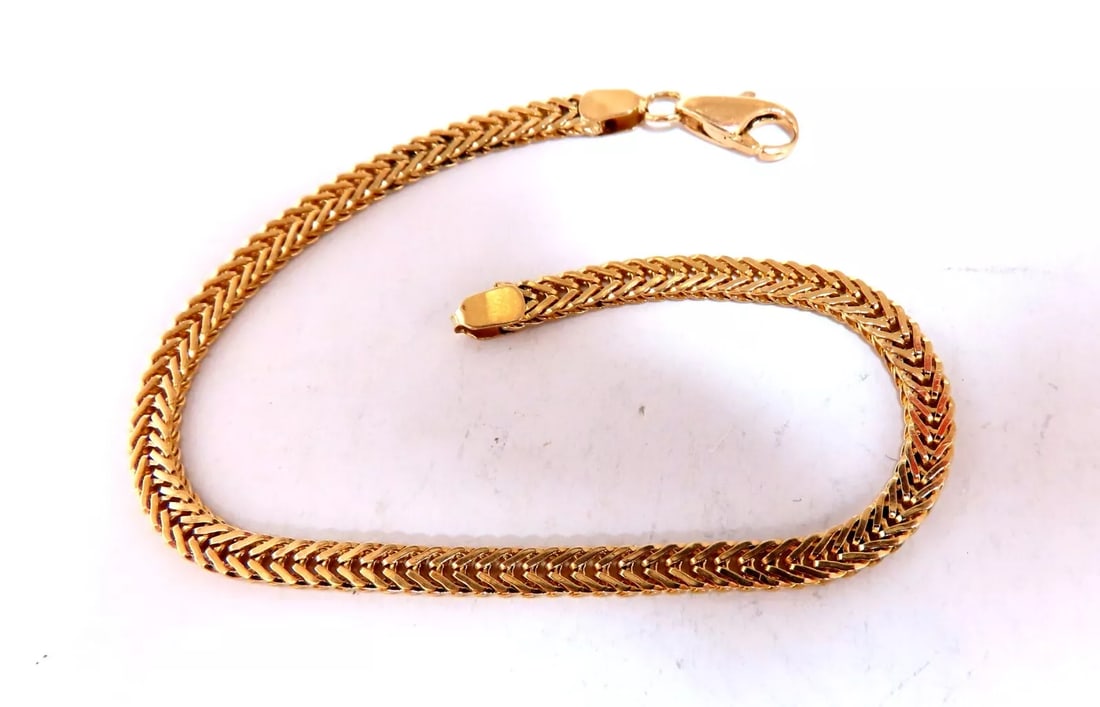 Vintage link Bracelet 14kt Gold 7.5 inch (1 of 4)