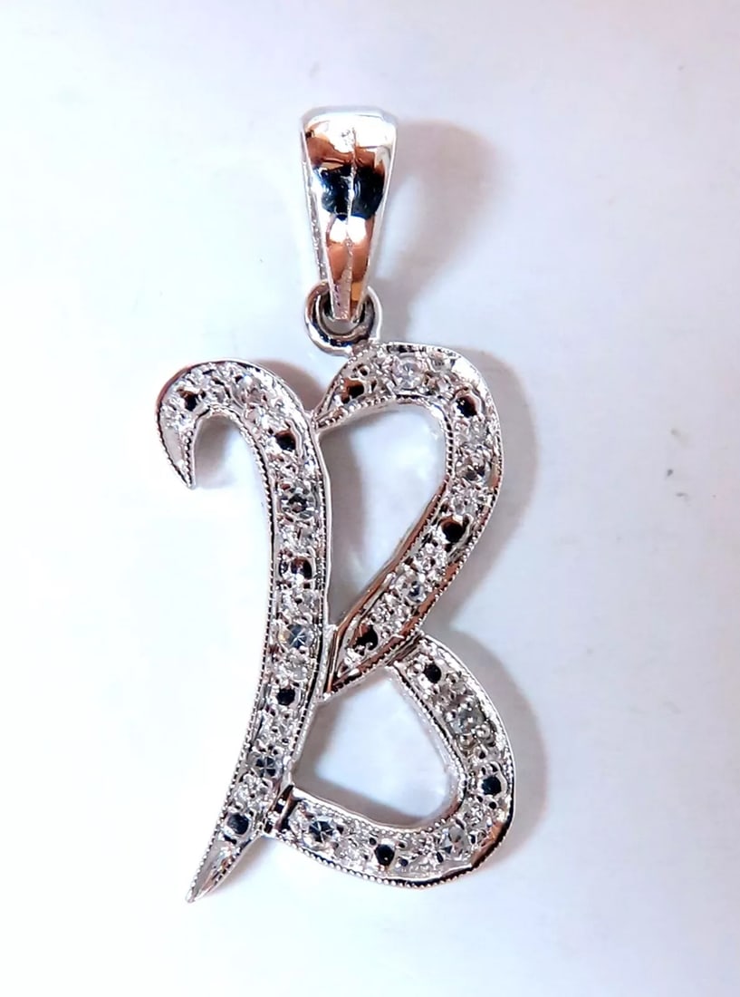 .14ct natural diamonds "B" Initial Necklace 14kt (1 of 4)