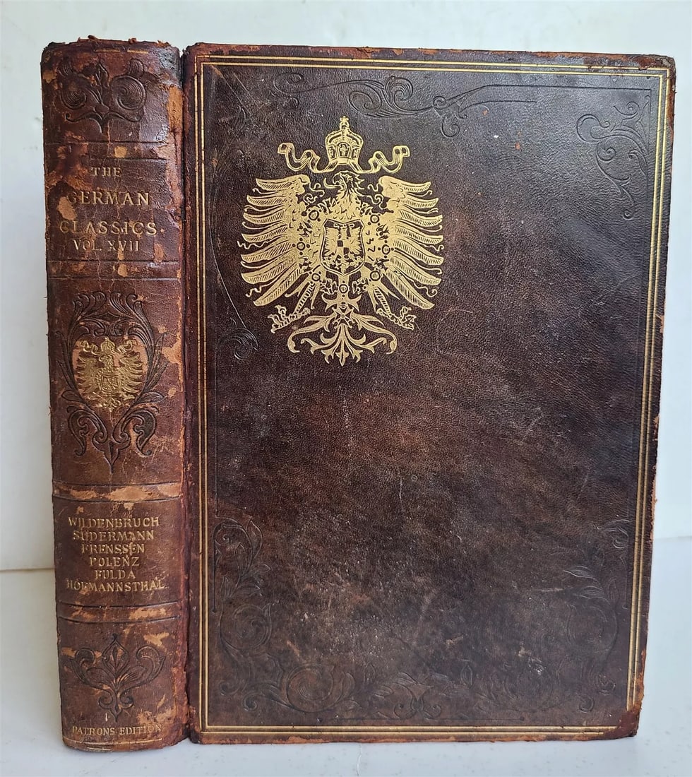 1913 BOOK SHAPE BOX SAFE GERMAN CLASSICS antique POLENZ FULDA FRENSSEN (1 of 7)