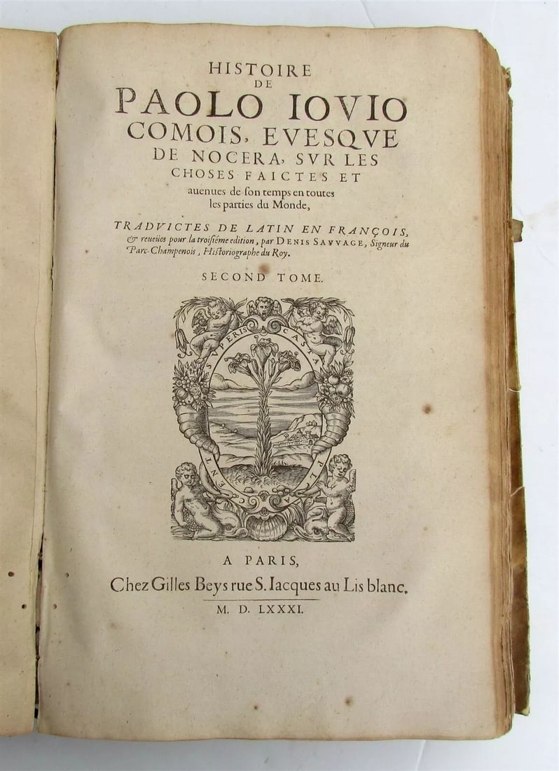 1581 HISTORY of FRANCE 16th CENTURY antique VELLUM BOUND FOLIO by Denis Sauvage (1 of 10)