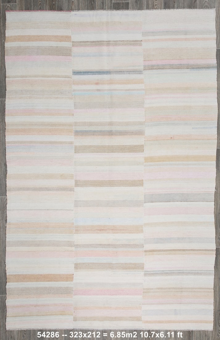 6'11" x 10'7" Turkish Hemp Kilim Rug - 54286 (1 of 18)