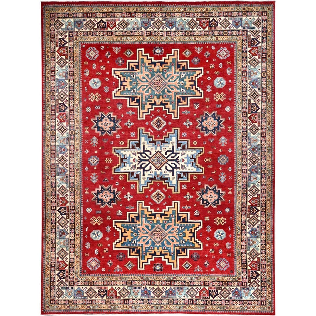 Pepper Red Natural Dyes Wool Special Kazak Hand Knotted Oriental Rug (1 of 11)