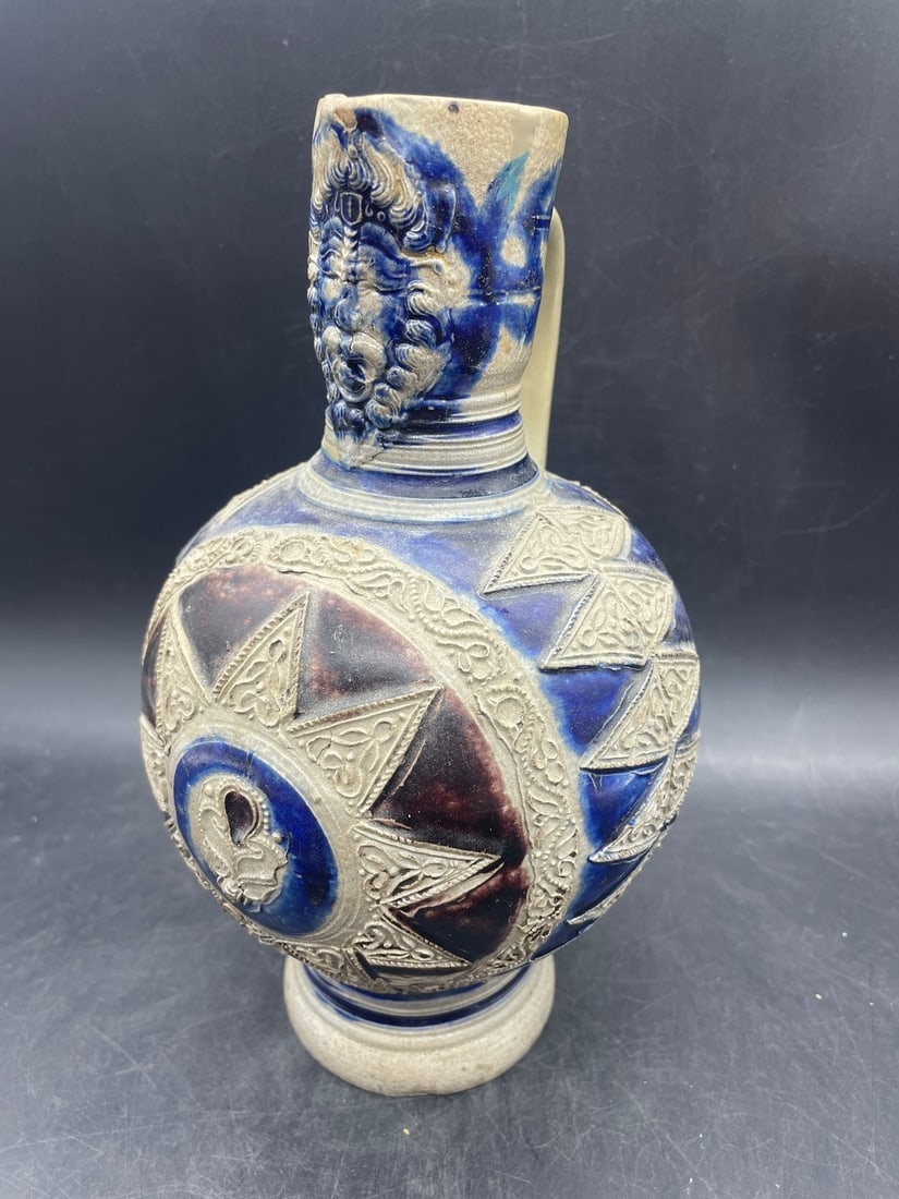 VTG GERMAN WESTERWALD SALT GLAZED STONEWARE PITCHER (1 of 8)