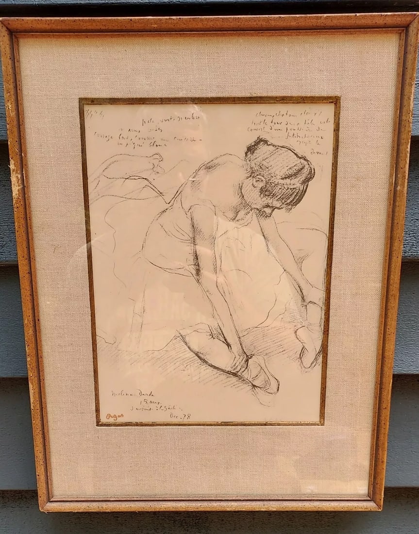 Degas Ballerina Print Framed In 1920 Signed. Interesting (1 of 4)