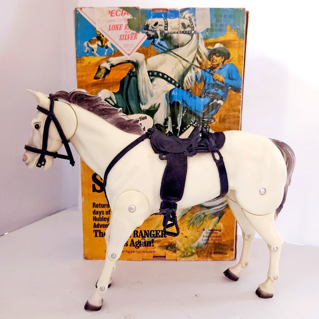 Hubley Lone Ranger’s Great Horse Silver Jointed Action Figure w/ Original Box (1 of 13)