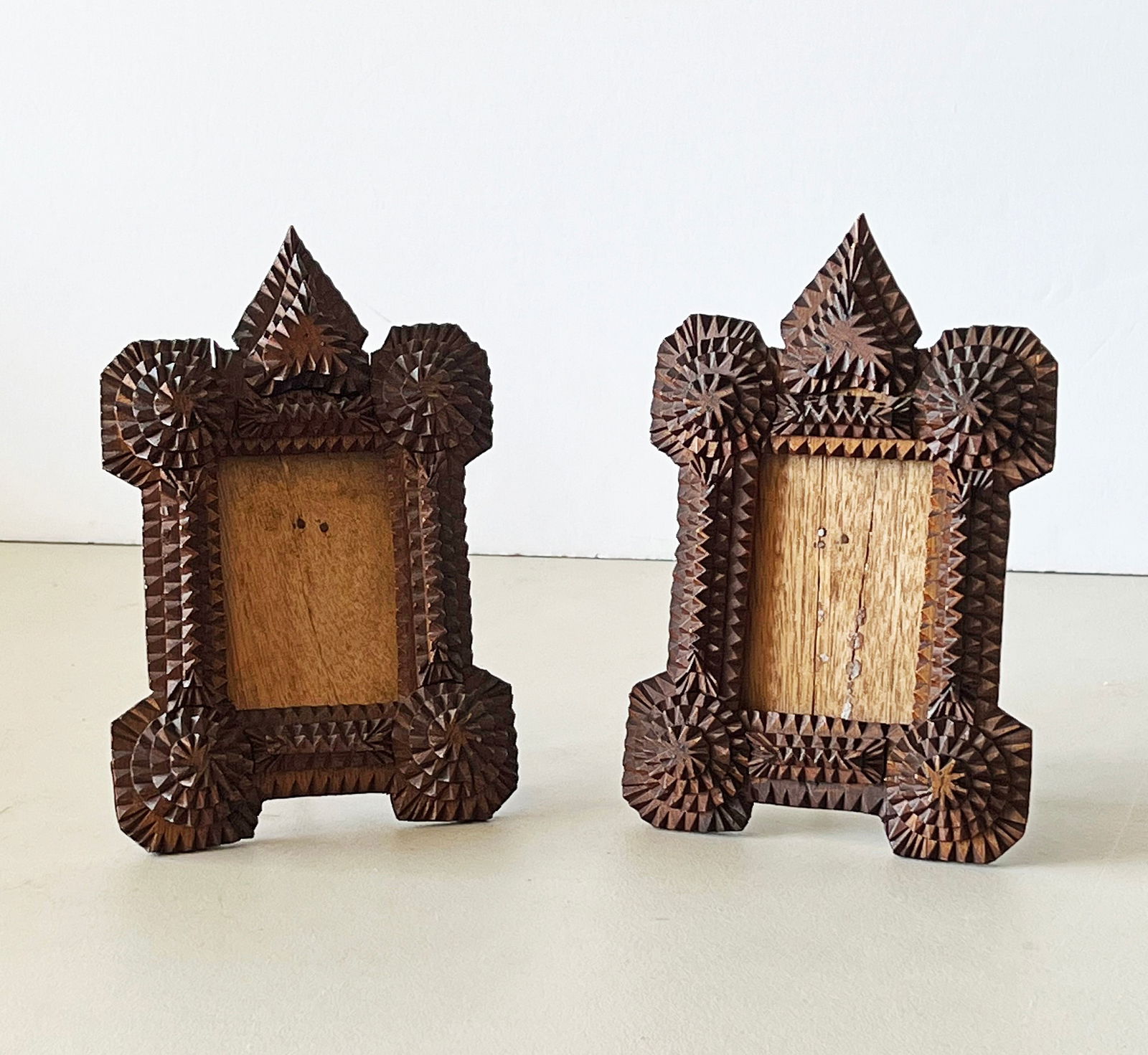 Pair of Tramp Art Easel Frames (1 of 4)