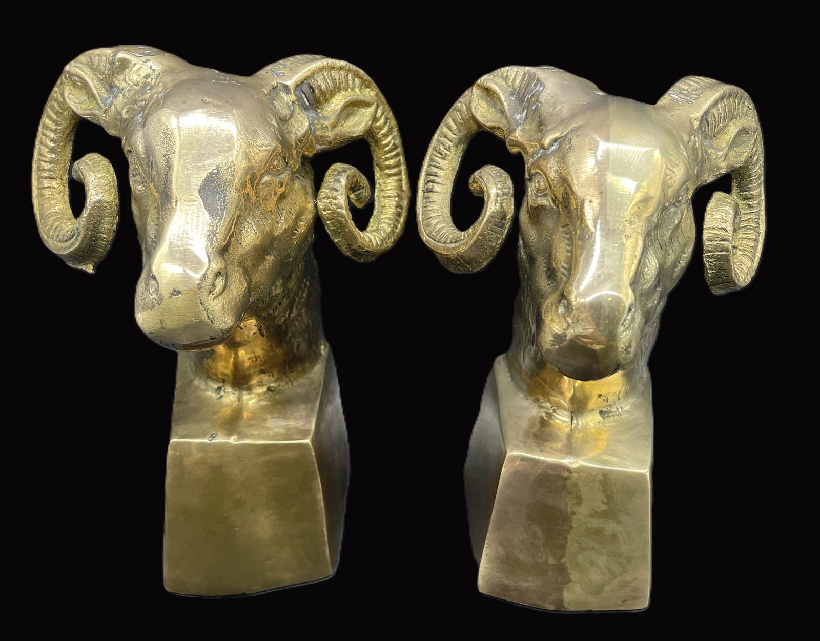 Brass Ram's Head Bookends Aries (1 of 8)