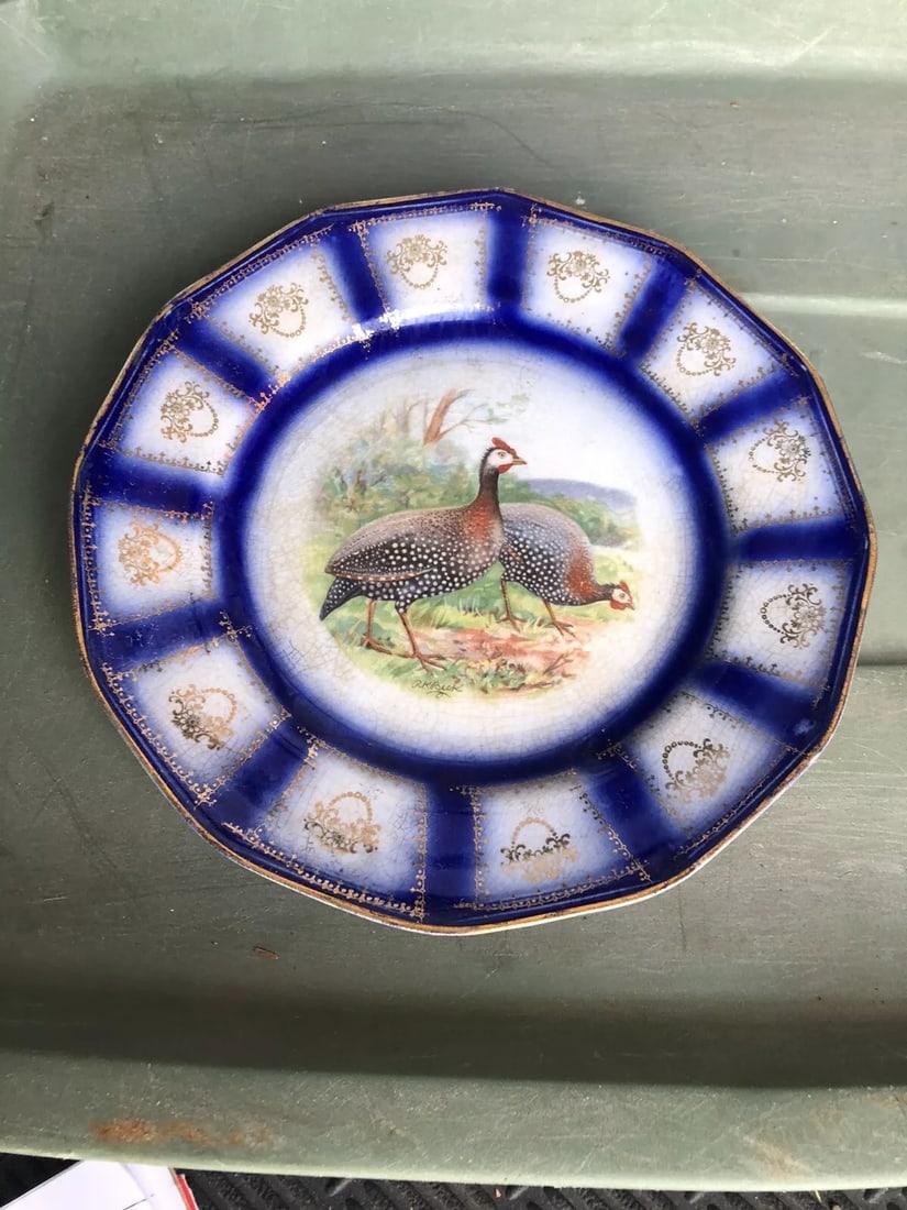 Flow Blue Game Bird Plate (1 of 2)
