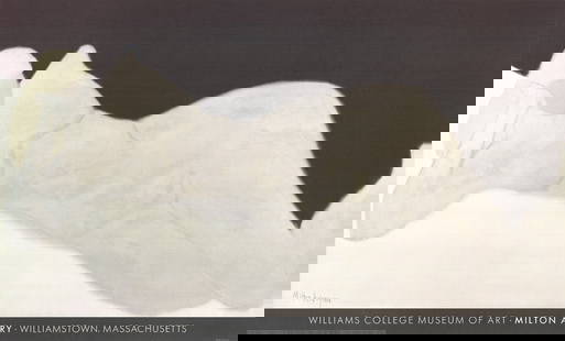 Milton Avery - Reclining Blonde - 1989 Offset Lithograph 29.25" x 48": Reclining Blonde by Milton Avery, 1989 Unsigned Offset Lithograph. Paper size is 29.25 x 48 inches, with an image size of 47 x 48 inches. The Offset Lithograph is from an unknown edition size. and is