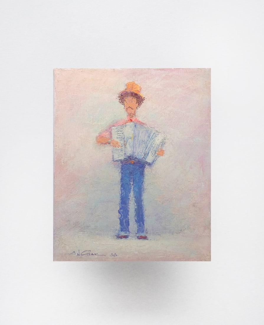 Oil painting with frame A spring melody Andrii G.: 03Guk Painter: Andrii G. S?ze: 27x22 cm/ 10.62x8.66 inches Components: oil, canvas Original painting CONDITION: exellent ERA:2020 ARTIST: In 1984, he graduated from the Art and Graphic Department of t