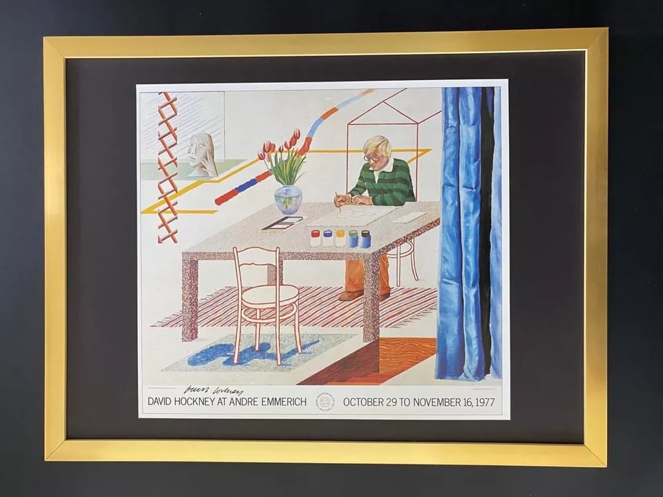 David Hockney | Vintage 1987 Signed Exposition Poster Print | Mounted and Framed (1 of 4)