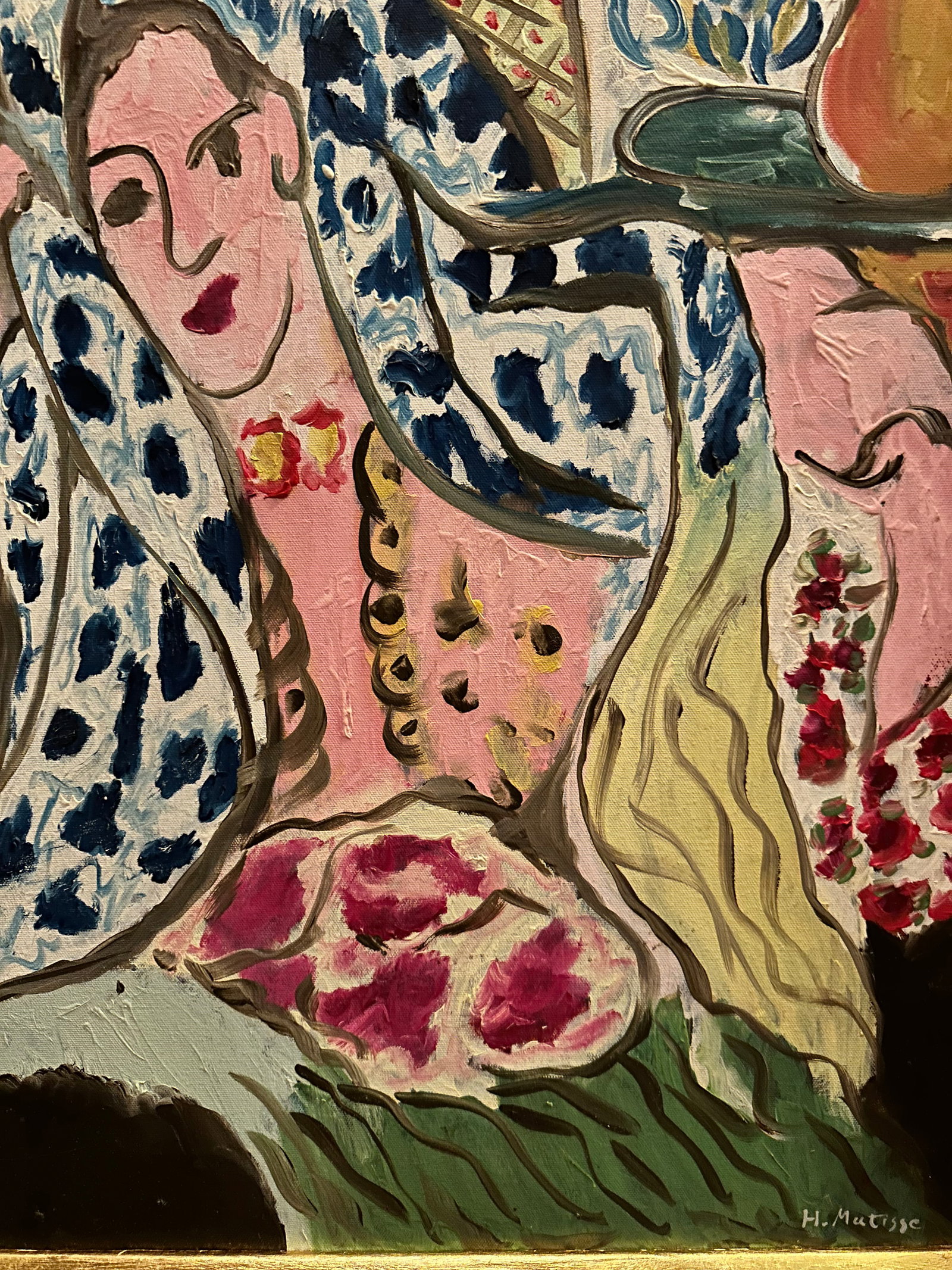 AFTER/IN THE MANNER OF Henri Matisse: AFTER/IN THE MANNER OF HENRI MATISSE OIL ON CANVAS 1922 -LORETTE- SIGNED WITH FRAME IN golden leaf Dimensions: 36 x 28 inch Reserve: $1,600.00 Shipping: Domestic: Shipping rates are determined by dest