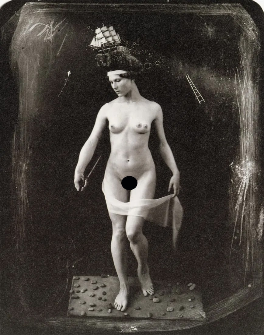 JOEL-PETER WITKIN - Beauty Has Three Nipples, Berlin: Artist: Joel-Peter Witkin Title: Beauty Has Three Nipples, Berlin, 1998 Medium: Photo Litho, 2000, Italy Dimensions: 6.75x8.6" Descrition: Heat Wax Mounted on 8.5x11" Conservation Board Artist Bio: Jo