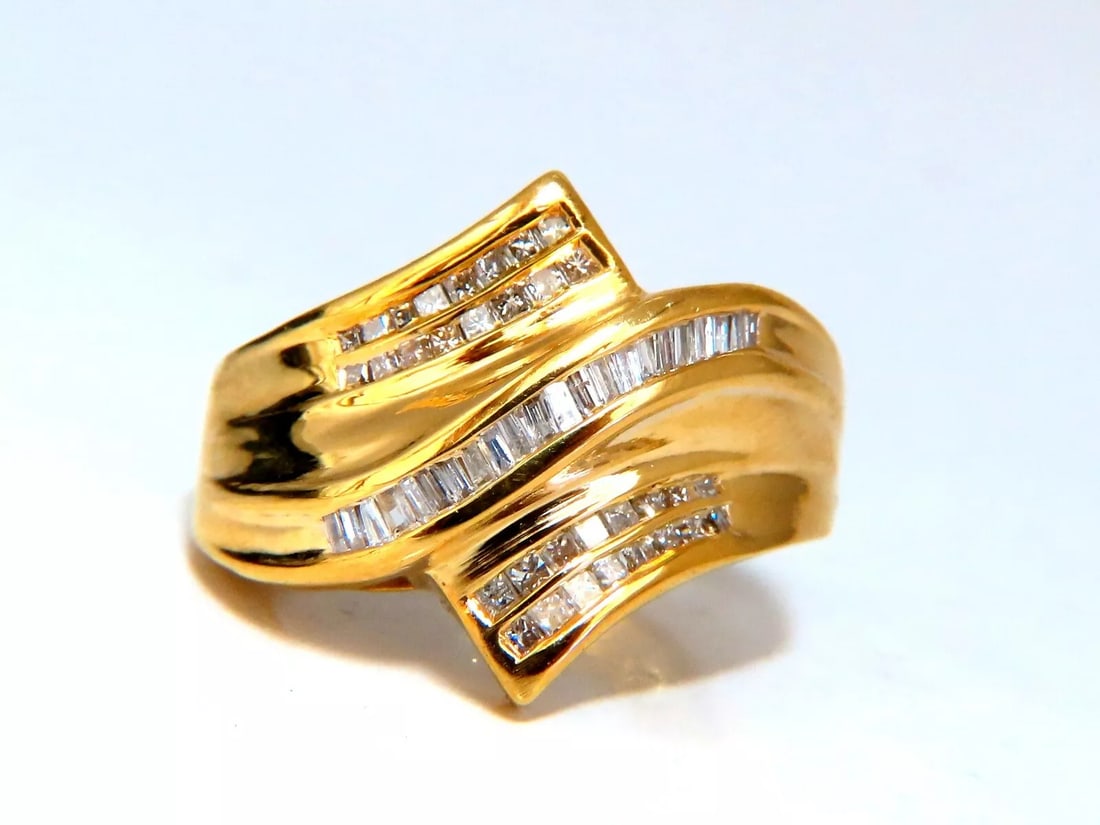 .70ct Natural Baguette Diamonds Cross Over Band 10kt Gold (1 of 7)